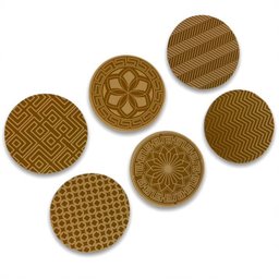 Kit Com 12 Porta Copos Mdf Descanso Redondo Bolacha Sousplast - 2