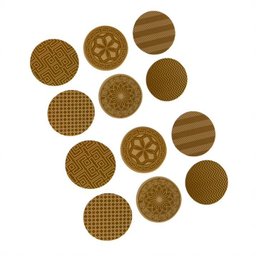 Kit Com 12 Porta Copos Mdf Descanso Redondo Bolacha Sousplast - 1