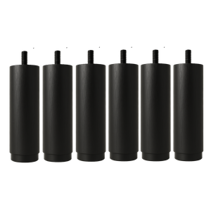 Mbox Pé de Cama Box 6 Unidades Pretas de 12 Cm Madeira