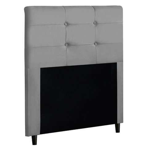 Cabeceira Cama Box Solteiro Luna 90cm Suede Cinza - Abmaza