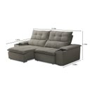 Ver imagem 3 de Sofá Retrátil Reclinável 3 Lugares 210cm com Porta Copos e Objetos Bulgária