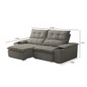 Sofá Retrátil e Reclinável 3 Lugares 210cm com Porta Copos e Objetos Bulgária - 3