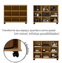 Ver imagem 3 de Nicho Organizador Estante para Livros Multiuso 9 Nichos com Rodízios Expositor para Loja, Sala e Hom