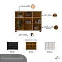 Ver imagem 2 de Nicho Organizador Estante para Livros Multiuso 9 Nichos com Rodízios Expositor para Loja, Sala e Hom