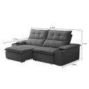 Ver imagem 3 de Sofá Retrátil Reclinável 3 Lugares 210cm com Porta Copos e Objetos Bulgária