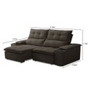 Ver imagem 3 de Sofá Retrátil e Reclinável 3 Lugares 210cm com Porta Copos e Objetos Bulgária
