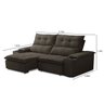 Sofá Retrátil e Reclinável 3 Lugares 210cm com Porta Copos e Objetos Bulgária - 3