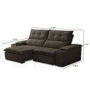 Ver imagem 3 de Sofá Retrátil Reclinável 3 Lugares 210cm com Porta Copos e Objetos Bulgária