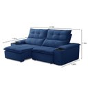 Ver imagem 3 de Sofá Retrátil Reclinável 3 Lugares 210cm com Porta Copos e Objetos Bulgária