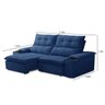 Sofá Retrátil e Reclinável 3 Lugares 210cm com Porta Copos e Objetos Bulgária - 3