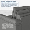 Ver imagem 7 de Sofá Retrátil Reclinável 3 Lugares 180cm Veludo com Molas Palmeira CabeCasa MadeiraOriginals Cinza