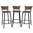 Ver imagem 1 de Kit 3 Bancos para Bancada Cozinha Gourmet Junco Cappuccino Balcão Ilha Banqueta 60cm Itagold
