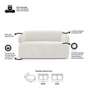 Ver imagem 3 de Sofá Orgânico 02 Lugares Living Glee 140cm Bouclê Off White - Desk Design