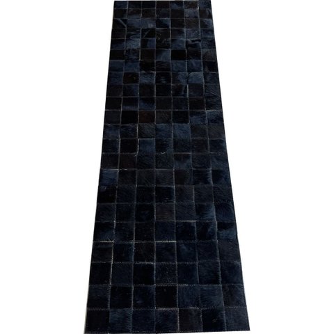 Tapete de Couro Quadriculado Preto Café 0,50x1,50 S/b