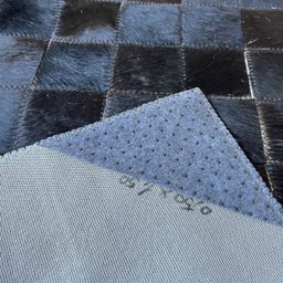 Tapete de Couro Quadriculado Preto Café 0,50x1,50 S/b - 5