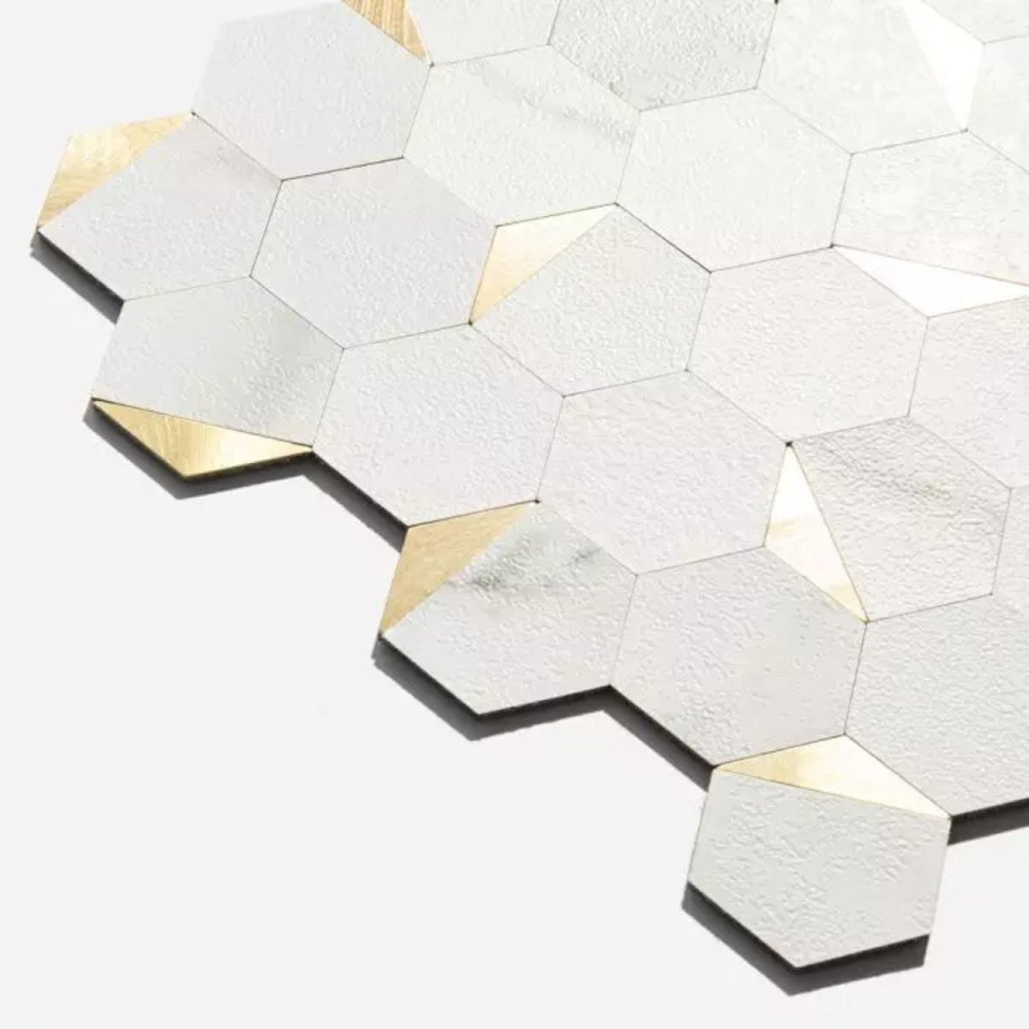 Pastilhas Adesivas Metálicas Carrara Gold - 3