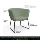 Ver imagem 3 de Poltrona Decorativa Isis Base Aço Preto Bouclê Verde Claro - Casaepoltrona