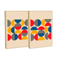 Ver imagem 4 de Quadro Decorativo Bauhaus Abstrato Moderno em 2 Telas com Moldura Filete