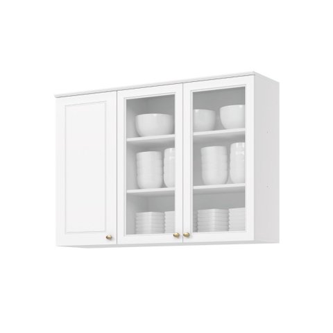 Armário Aéreo 120cm com Vidro 3 Portas Emily Henn