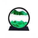 Ver imagem 1 de Enfeite de Vidro Quadro Redondo Decorativo Duna Ampulheta para Quarto Sala Escritório 18cm Verde