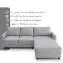 Ver imagem 4 de Sofá 2 Lugares + Chaise 2,40m Linho com Molas Zante Estofama