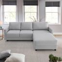 Ver imagem 1 de Sofá 2 Lugares + Chaise 2,40m Linho com Molas Zante Estofama