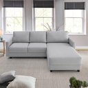 Ver imagem 1 de Sofá 2 Lugares + Chaise 2,40m Linho com Molas Zante Estofama