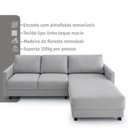 Sofá Zante 2 Lugares e Chaise 2,39m  - 4