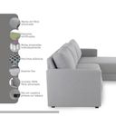 Ver imagem 3 de Sofá 2 Lugares + Chaise 2,40m Linho com Molas Zante Estofama