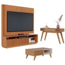 Ver imagem 1 de Estante Home Theater Jordão com Aparador Riviera Freijó e Mesa de Centro Jeri Freijó Off White - Col
