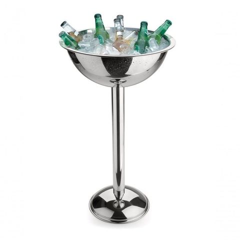Champanheira com Pedestal de Aço Inox Balde de Gelo 12,2 Litros Chapagneira de Chão Festa Evento