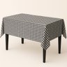 Toalha de Mesa Retangular em Tecido Oxford Xadrez Preto e Branco - 1