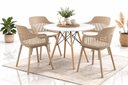 Ver imagem 2 de Conjunto de Jantar Mesa Eiffel Branco 90cm + 4 Cadeiras Marcela - Nude