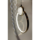 Ver imagem 2 de Luminária de Teto Pendente Circular de Cristal Dourado Led Integrado 3w 3000k