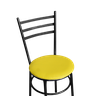 Jogo 6 Cadeiras Para Cozinha Epoxi Craqueada Assento Estofado - Amarelo - 3