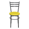 Jogo 6 Cadeiras Para Cozinha Epoxi Craqueada Assento Estofado - Amarelo - 5