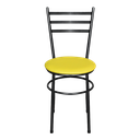 Ver imagem 5 de Jogo 6 Cadeiras Para Cozinha Epoxi Craqueada Assento Estofado - Amarelo