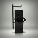 Ver imagem 2 de Lixeira Aço Inoxidável Preto Fosco com Suporte para Papel Higiênico de Parede 8 Litros