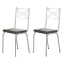 Ver imagem 1 de Kit com 2 Cadeiras 119 Malva Branca/Platina - Artefamol