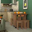 Ver imagem 4 de Mesa Tampo Dobrável 4 Bancos Nova Mobile Montana