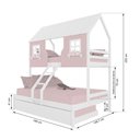 Ver imagem 3 de Treliche Casal/ Solteiro Casinha Encantada Madeira Maciça Rosa/ Branco Housin