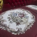 Ver mais imagens de Jogo de Sofá Clássico com Par de Poltronas Vermelho com Dourado 114x190x80cm e 100x85x70cm