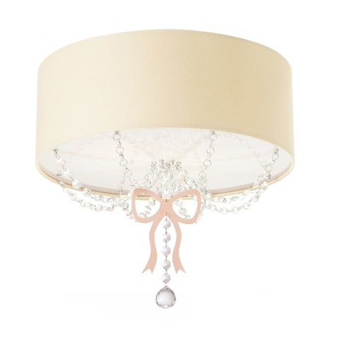 Luminária Plafon Infantil Laço Cúpula Crú 40x15 2e27