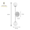 Kit 2 Arandela Luminária Parede Bolinha 2 Globo Vidro Bronze - 6