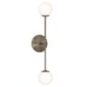Kit 2 Arandela Luminária Parede Bolinha 2 Globo Vidro Bronze - 2