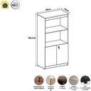 Ver imagem 2 de Estante Armário para Escritório 2 Portas com Chave 1 Prateleira MDP 80cm Cinza Sagrado F5 Office