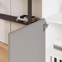 Ver mais imagens de Estante Armário para Escritório 2 Portas com Chave 1 Prateleira MDP 80cm Cinza Sagrado F5 Office