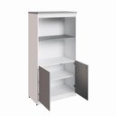 Ver imagem 6 de Estante Armário para Escritório 2 Portas com Chave 1 Prateleira MDP 80cm Cinza Sagrado F5 Office