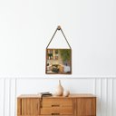 Ver imagem 6 de Espelho Quadrado 50cm Adnet Moldura Alumínio com Alça Costurada - Cobre Alça Caramelo