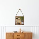 Ver imagem 4 de Espelho Quadrado 50cm Adnet Moldura Alumínio com Alça Costurada - Cobre Alça Caramelo